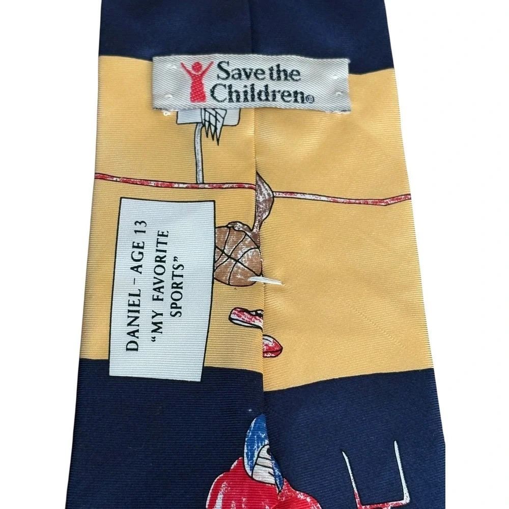 Save the Children‎ Silk Tie Sports Theme Hockey Baseball Basketball Football
